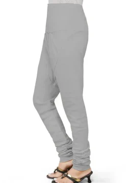 Plain Cotton Churidar in Light Grey