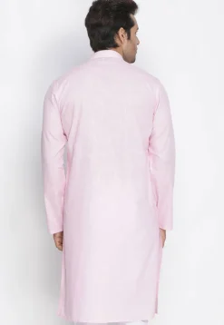 Plain Cotton Kurta in Baby Pink