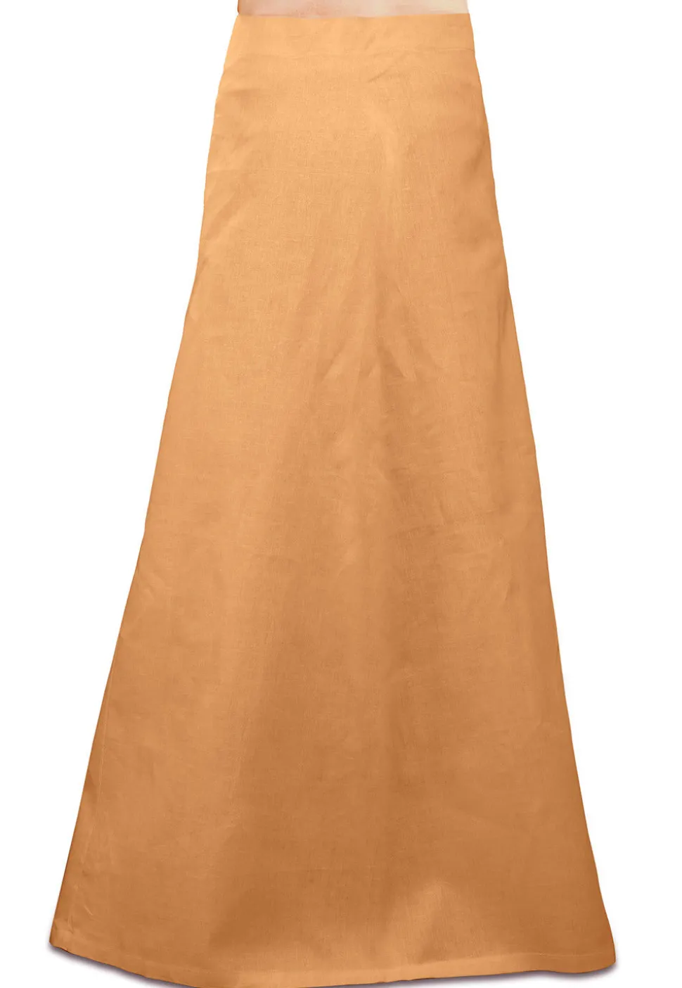 Plain Cotton Readymade Petticoat in Beige
