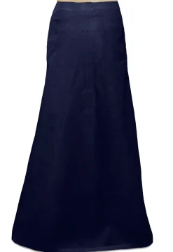 Plain Cotton Readymade Petticoat in Navy Blue