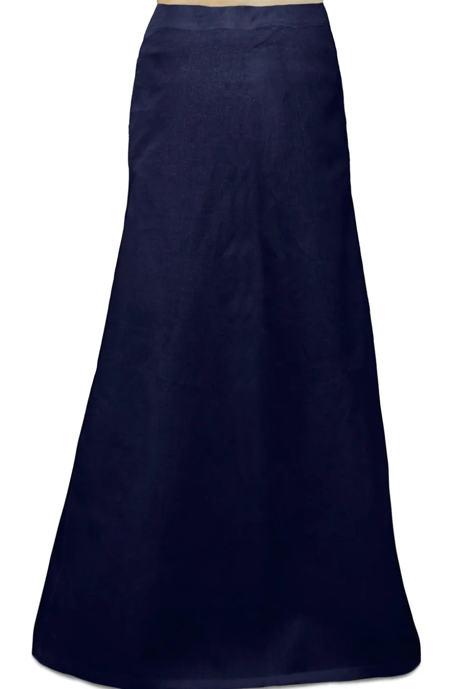 Plain Cotton Readymade Petticoat in Navy Blue