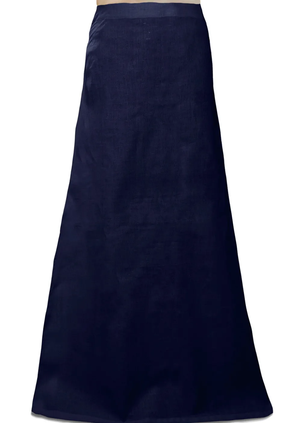 Plain Cotton Readymade Petticoat in Navy Blue