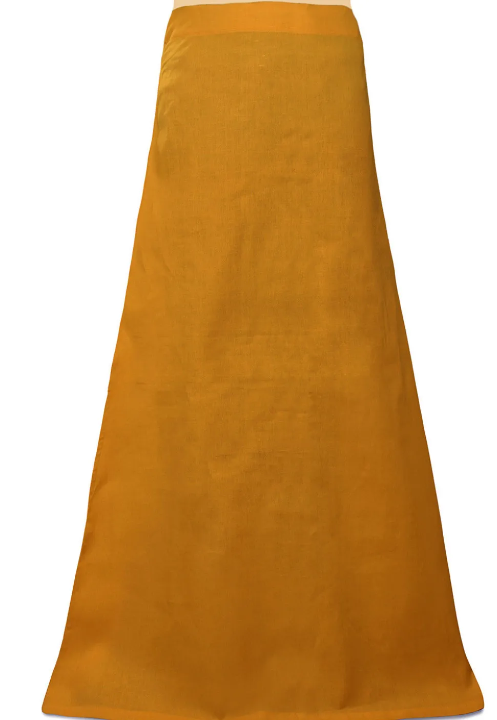 Plain Cotton Readymade Petticoat in Mustard