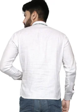 Plain Cotton Short Kurta in White