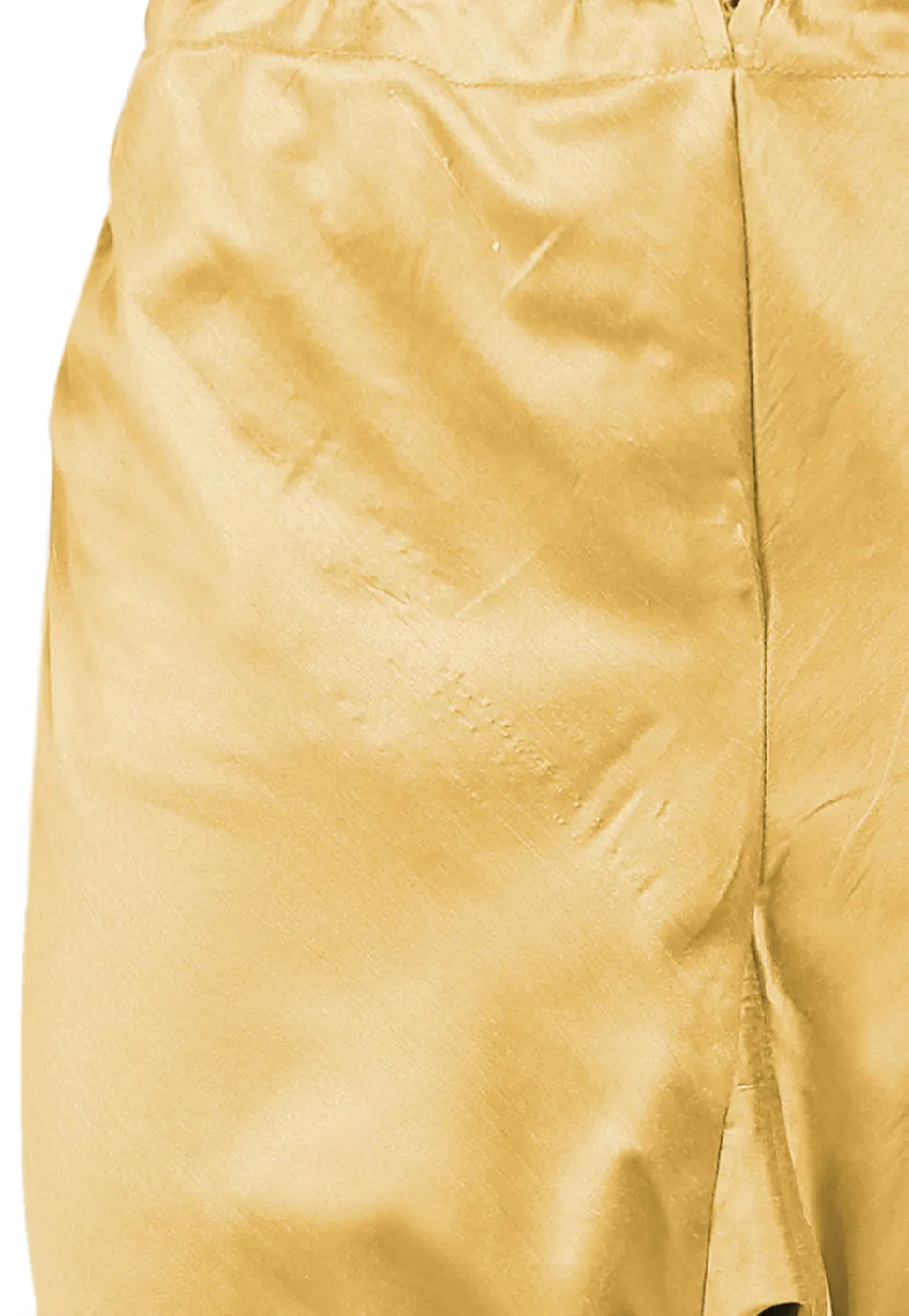 Plain Cotton Silk Churidar in Dark Beige