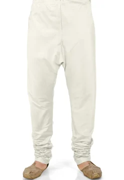 Plain Cotton Silk Churidar in White