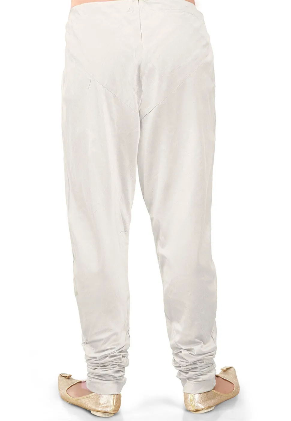 Plain Cotton Silk Churidar in White