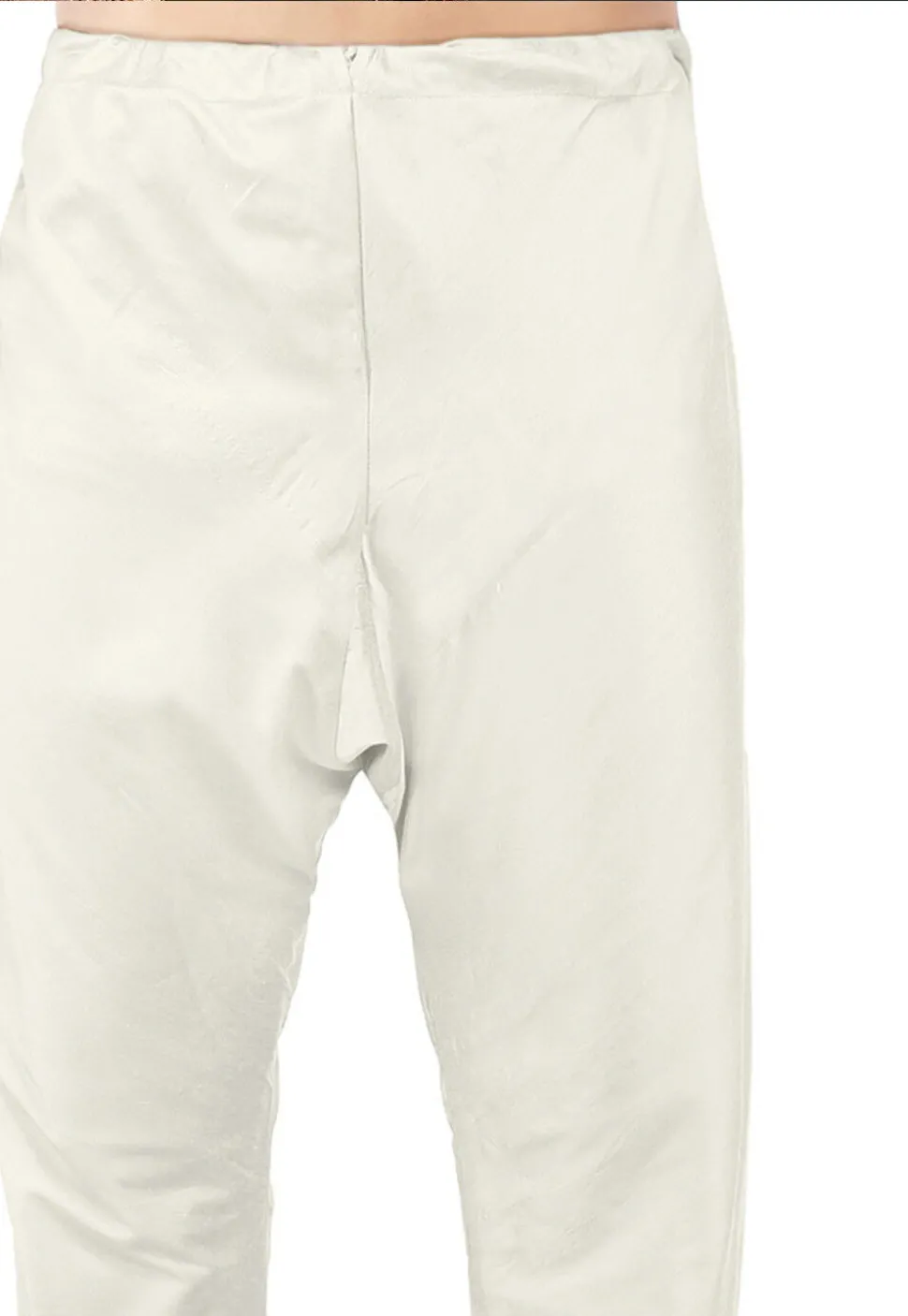 Plain Cotton Silk Churidar in White