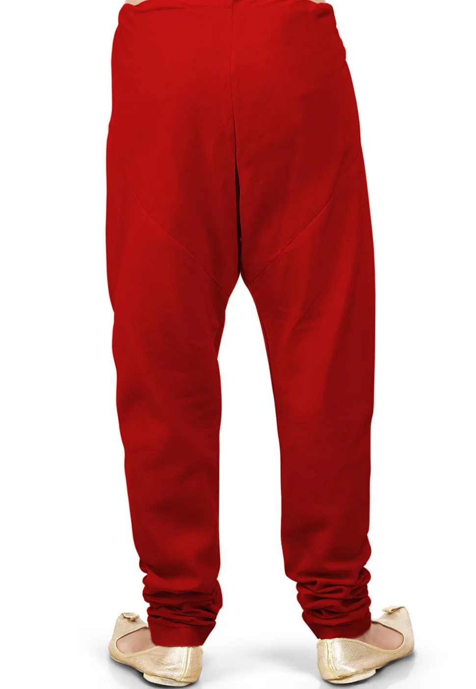 Plain Cotton Silk Churidar in Red