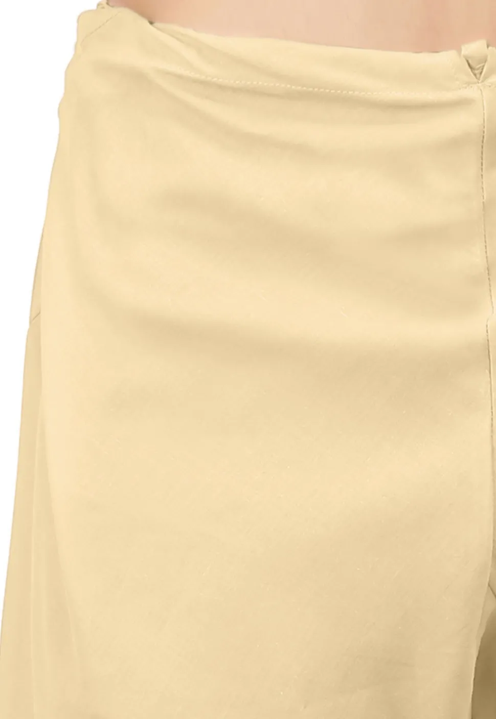 Plain Cotton Silk Churidar in Beige