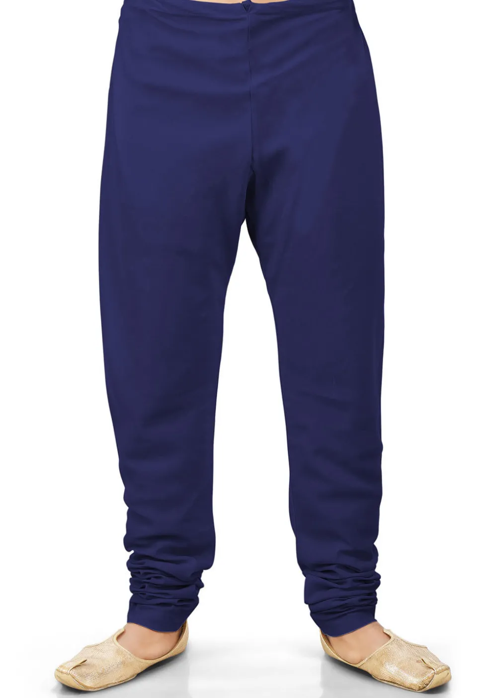Plain Cotton Silk Churidar in Navy Blue