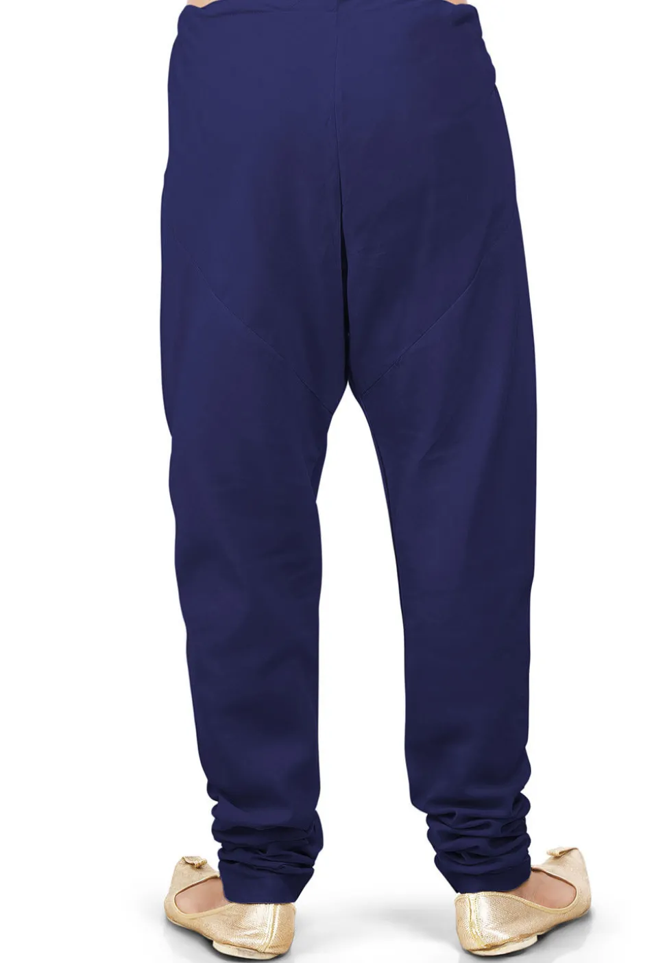 Plain Cotton Silk Churidar in Navy Blue