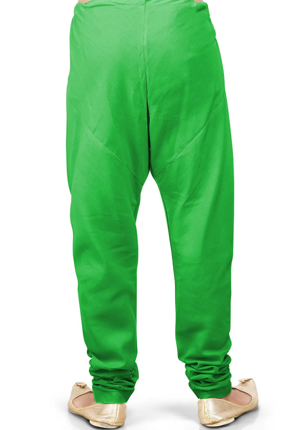 Plain Cotton Silk Churidar in Green
