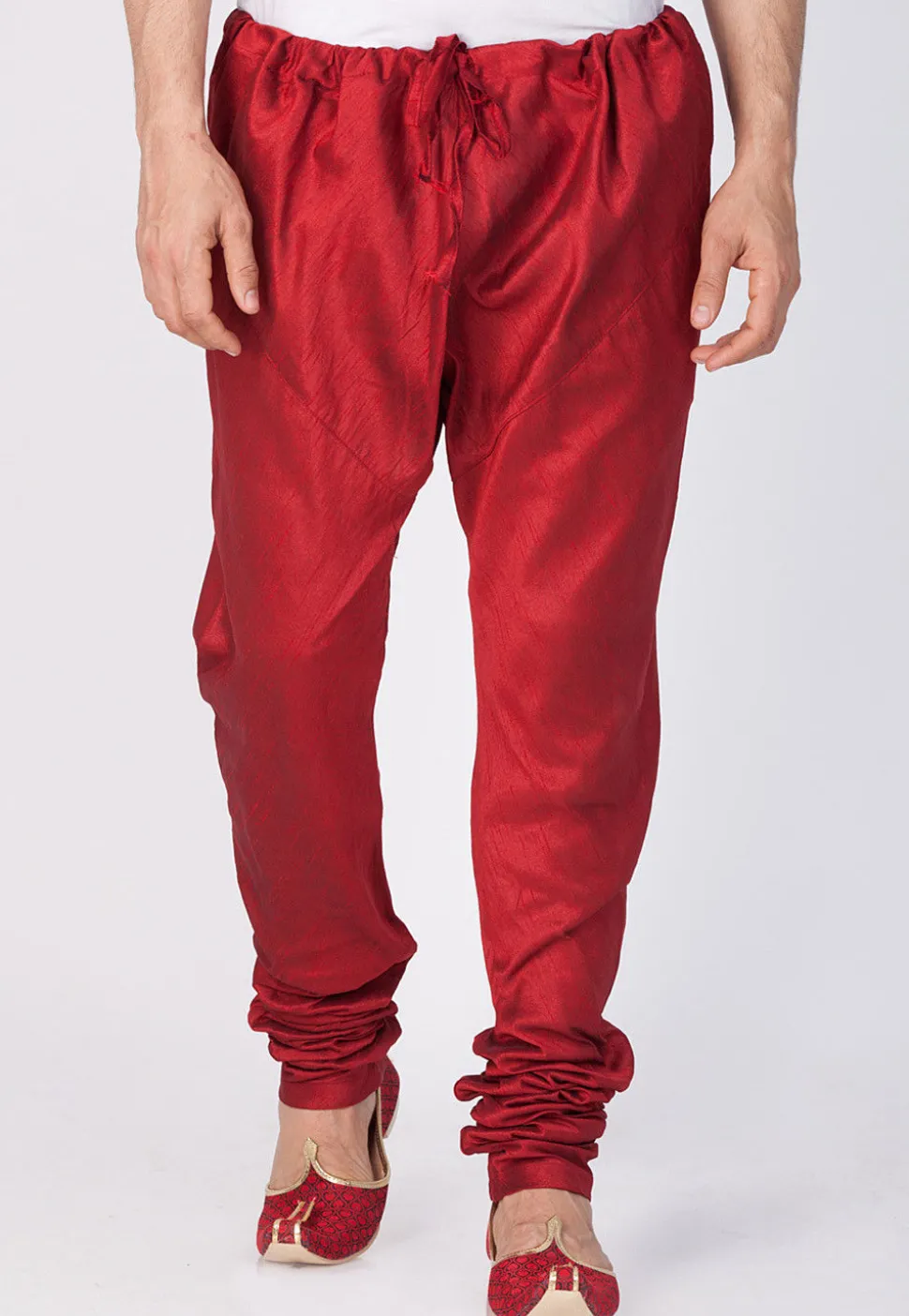 Plain Cotton Silk Churidar in Maroon