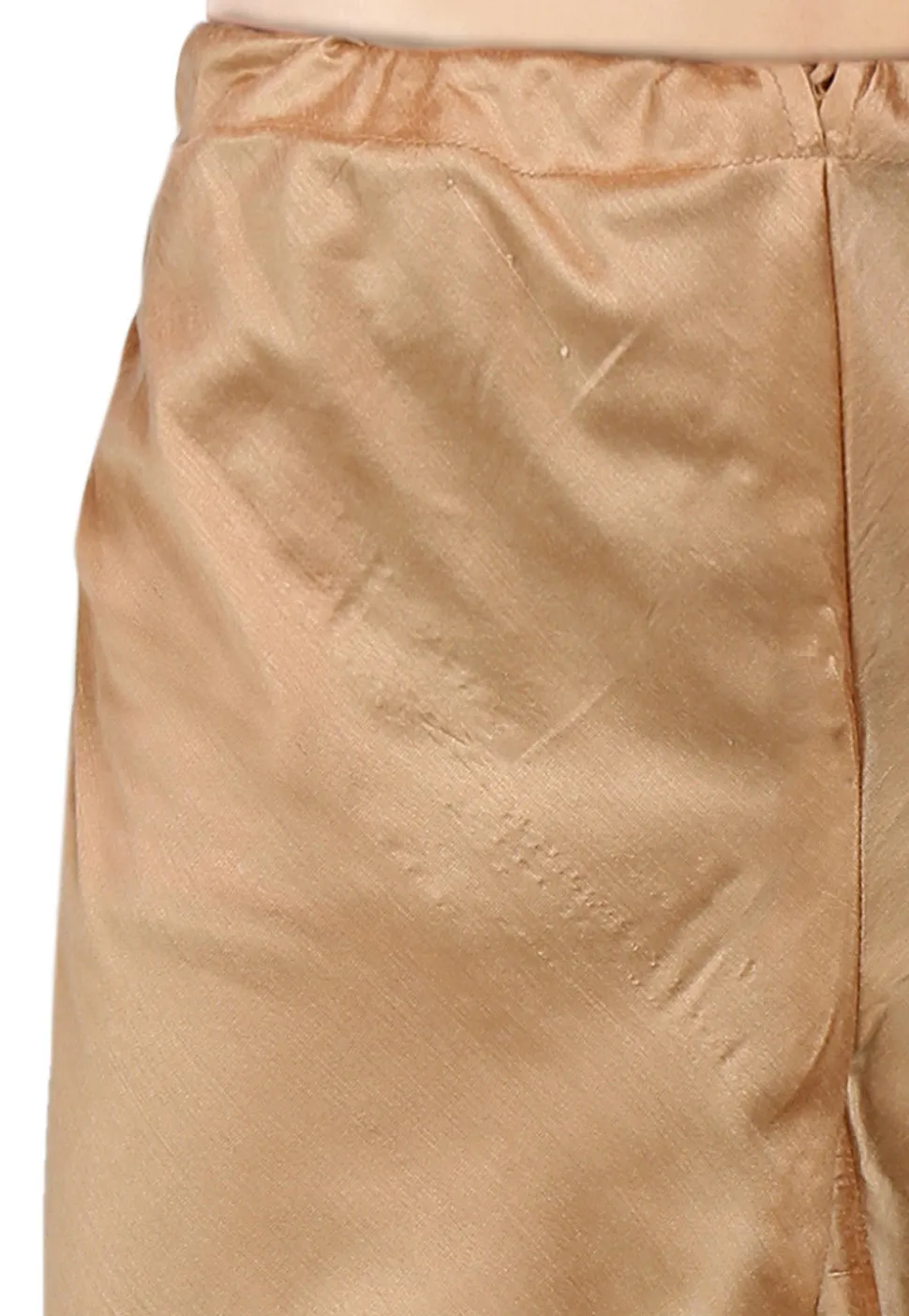 Plain Cotton Silk Churidar in Beige