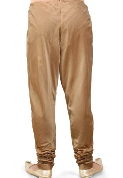 Plain Cotton Silk Churidar in Beige