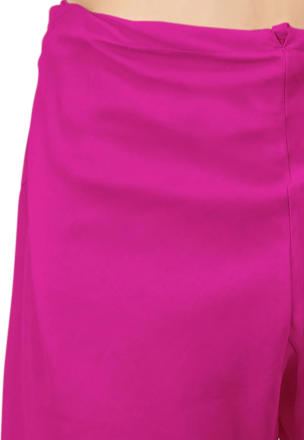 Plain Cotton Silk Churidar in Dark Fuchsia