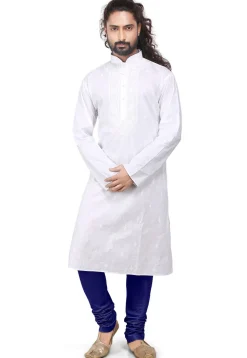 Plain Cotton Silk Churidar in Navy Blue