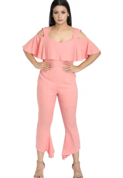 Plain Crepe Jumpsuit in Pink