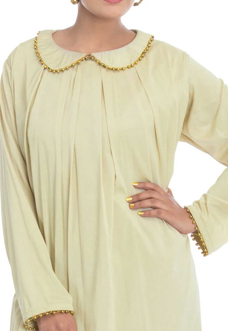 Plain Crepe Tunic in Light Green