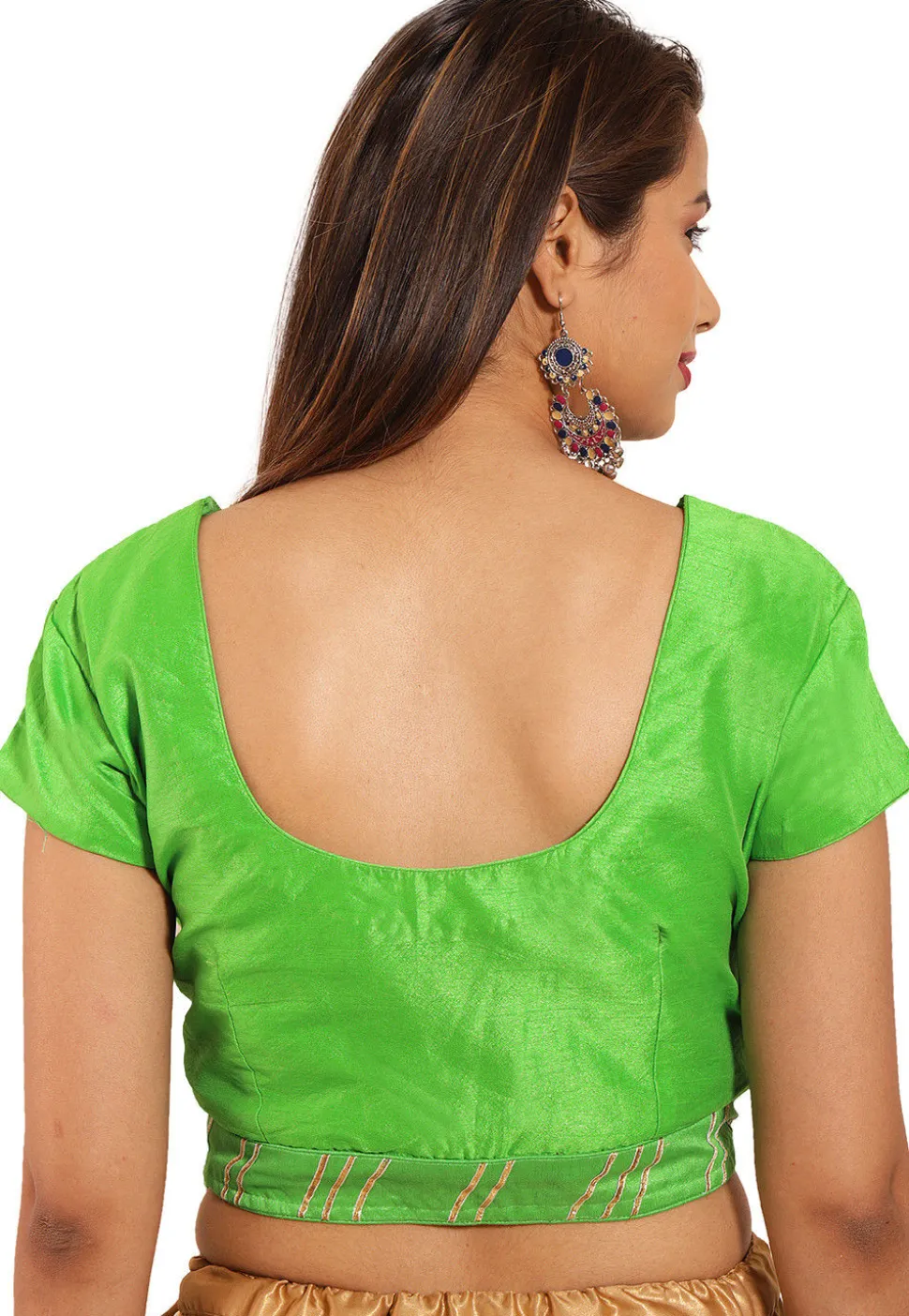 Plain Dupion Silk Blouse in Light Green