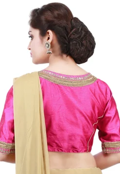 Plain Dupion Silk Blouse in Pink