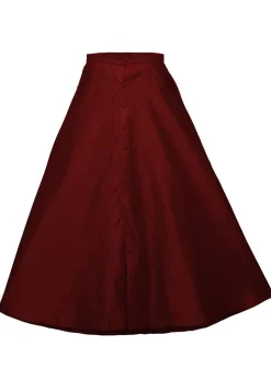 Plain Dupion Silk Long Skirt in Maroon