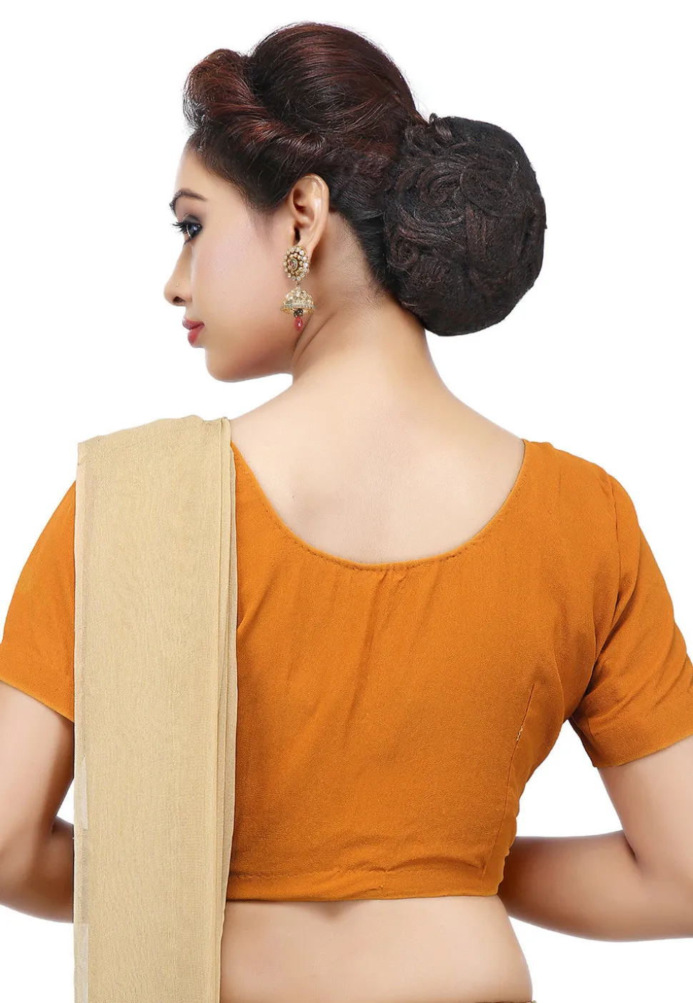 Plain Georgette Blouse in Mustard
