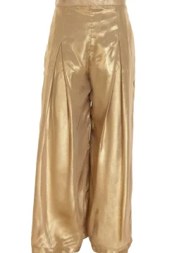 Plain Georgette Shimmer Palazzo in Golden