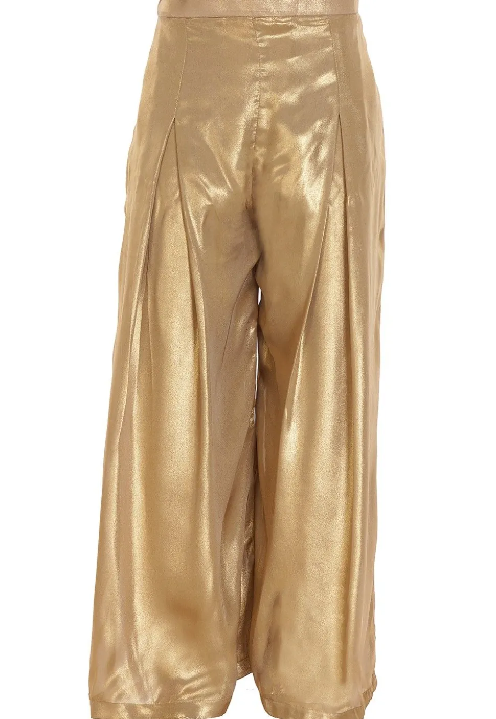 Plain Georgette Shimmer Palazzo in Golden