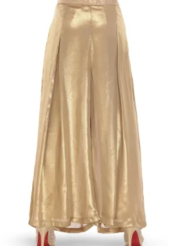 Plain Georgette Shimmer Palazzo in Golden