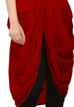 Plain Georgette Tunic in Red