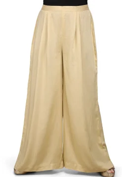 Plain Rayon Palazzo in Cream