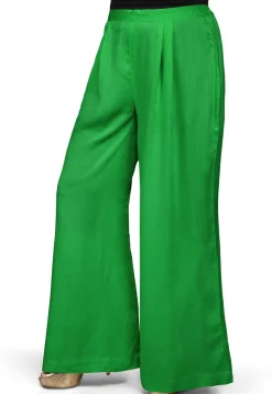 Plain Rayon Palazzo in Green