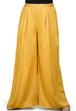 Plain Rayon Palazzo in Mustard
