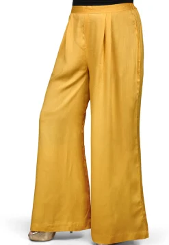 Plain Rayon Palazzo in Mustard