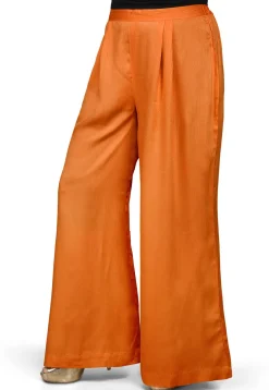Plain Rayon Palazzo in Orange