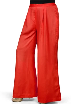 Plain Rayon Palazzo in Red