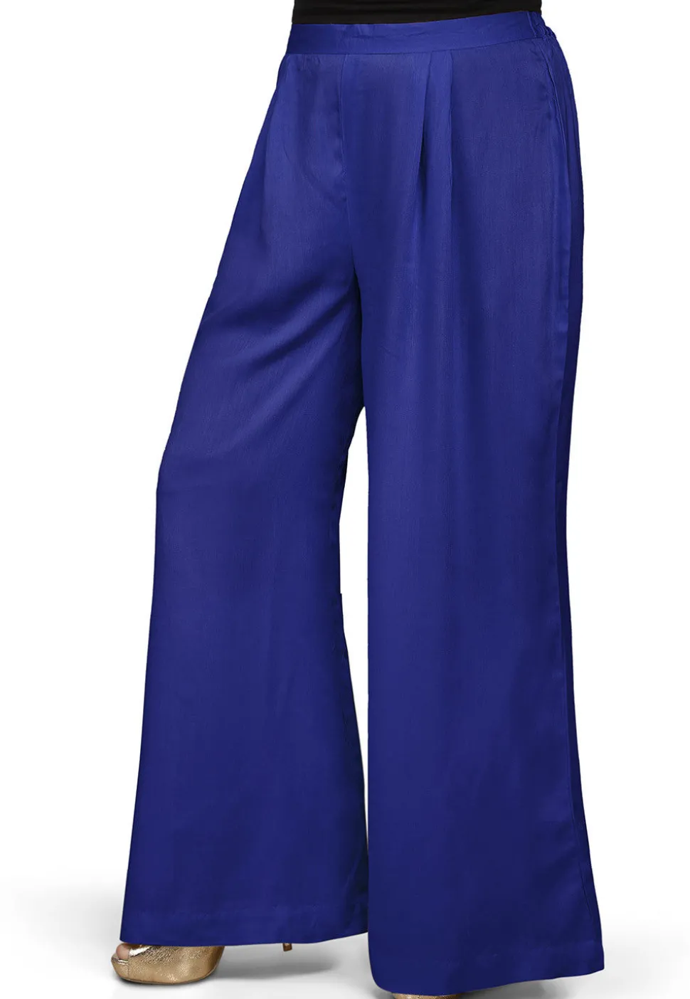 Plain Rayon Palazzo in Royal Blue
