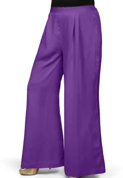 Plain Rayon Palazzo in Violet