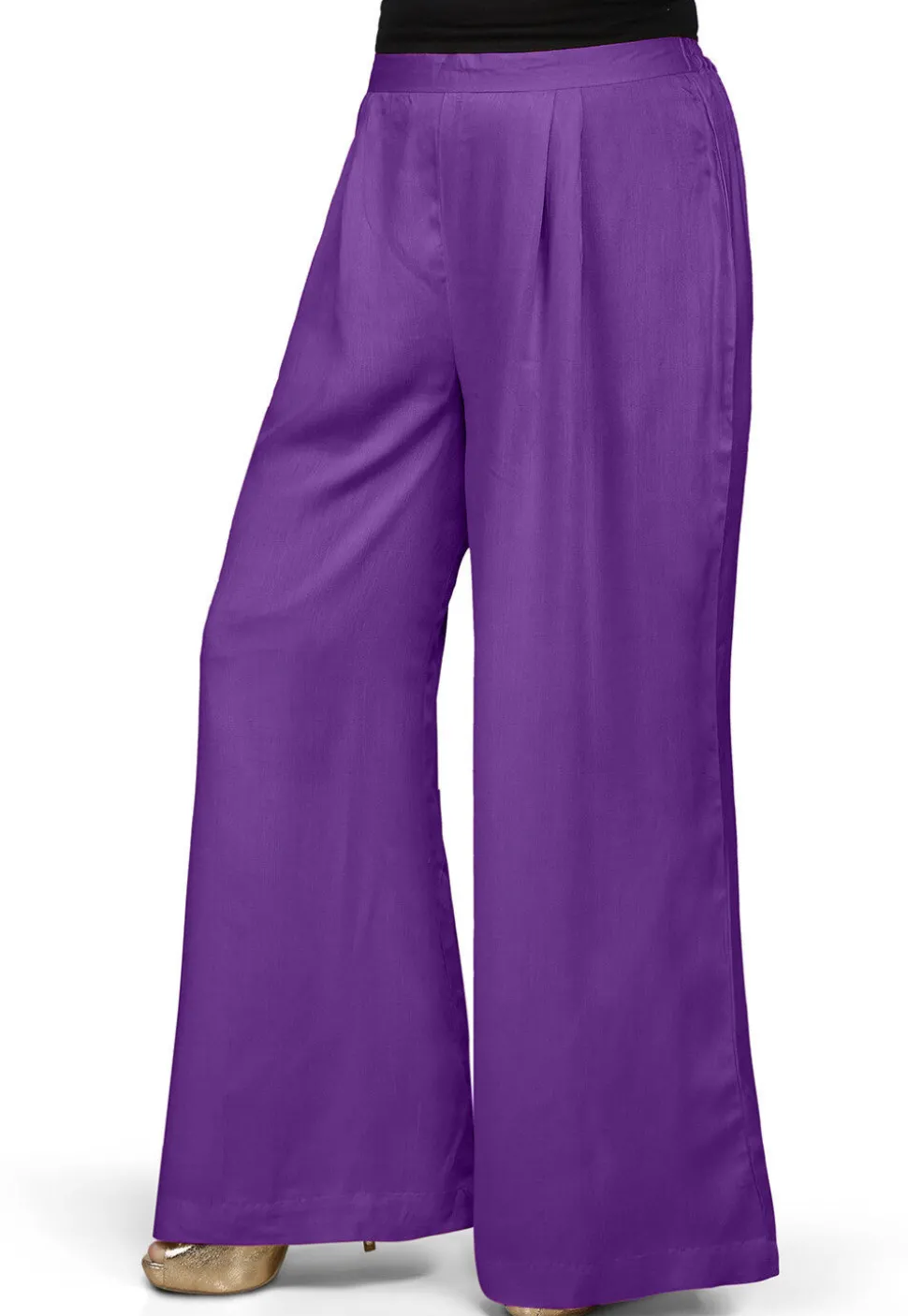 Plain Rayon Palazzo in Violet