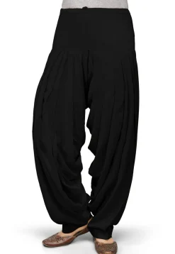 Plain Rayon Patiala in Black