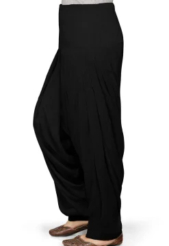 Plain Rayon Patiala in Black