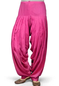Plain Rayon Patiala in Fuchsia