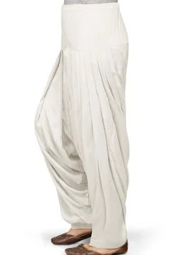 Plain Rayon Patiala in Off White