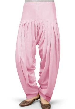 Plain Rayon Patiala in Pink
