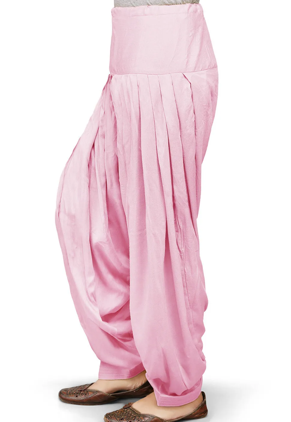 Plain Rayon Patiala in Pink