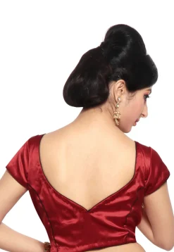 Plain Satin Blouse in Red