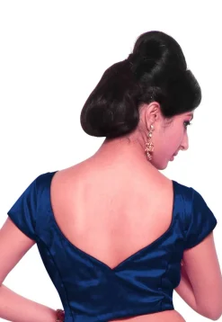 Plain Satin Blouse in Royal Blue