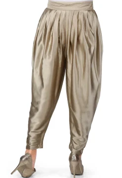 Plain Satin Dhoti Pant in Dusty Gold